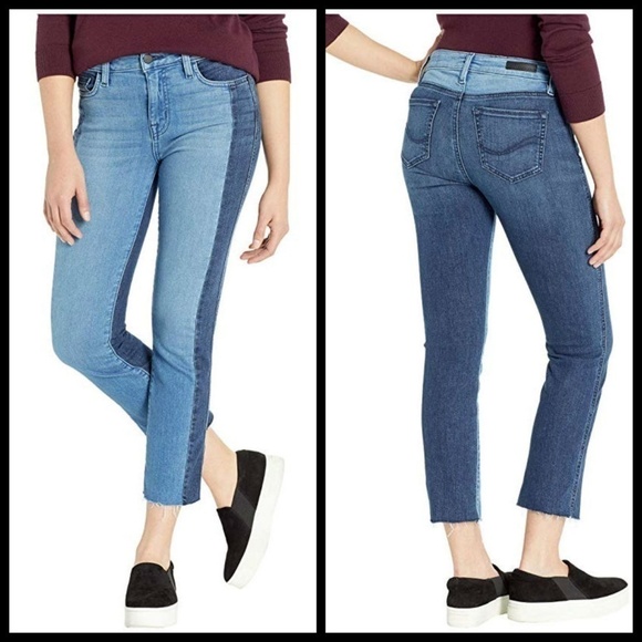 💕SANCTUARY💕 Two Tone Straight Raw Hem Crop Jeans - Picture 3 of 8